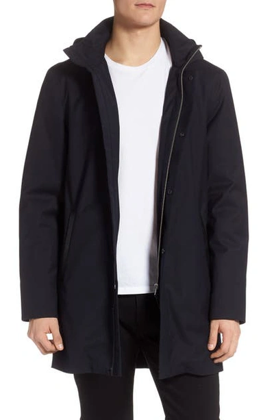 Mackage Men's Thorin 2-in-1 Hooded Twill Trench Coat In Navy