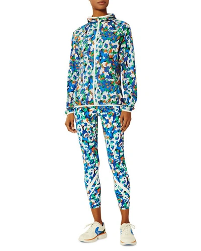 Tory Sport Printed Nylon Packable Jacket In Royal Camo Floral