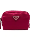 Prada Fabric Cosmetic Pouch In Pink