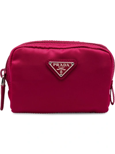 Prada Fabric Cosmetic Pouch In Pink