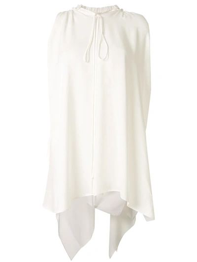 Dice Kayek Long Sleeveless Tunic Top In White