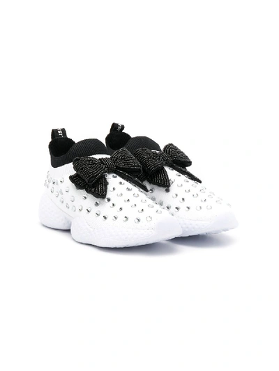 Monnalisa Teen Embellished Slip-on Trainers In White
