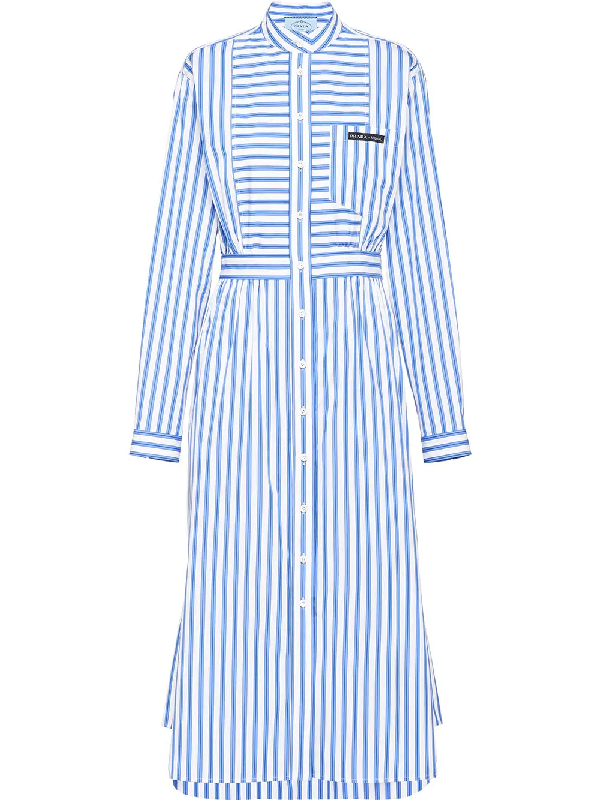 striped shirt dress blue and white