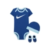 Nike Baby (6-12m) Bodysuit, Hat And Booties Box Set In Blue