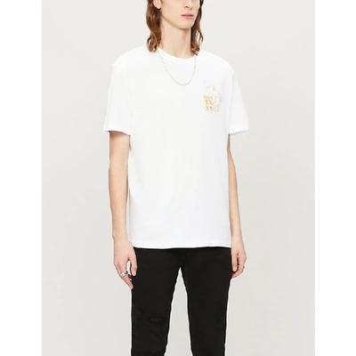Allsaints Ex Mono Embroidered T-shirt In Optic White
