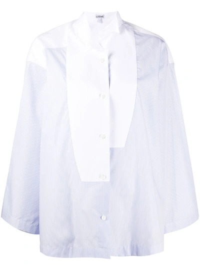 Loewe Oversized Striped Cotton-poplin Shirt In Blue