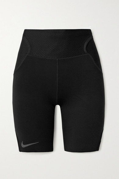 white nike shorts with black trim