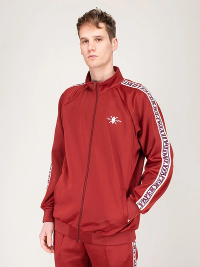 Daily Paper Tapevest Burgundy Stretch-jersey Track Jacket In Red