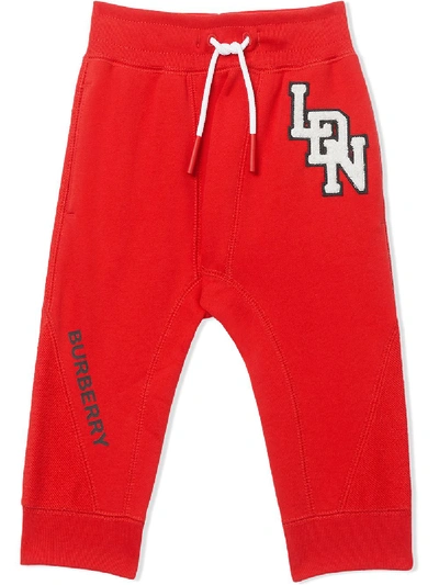 Burberry Babies' Kids Sport Trousers With Application In Rosso