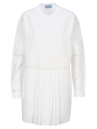 Prada T-shirt Style Dress In White