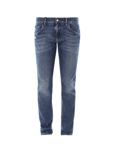 Dolce & Gabbana Skinny Fit Jeans In Blue