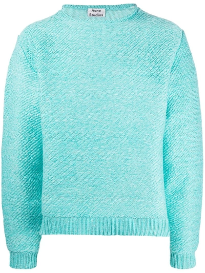 Acne Studios Chunky Knit Sweater Turquoise Blue
