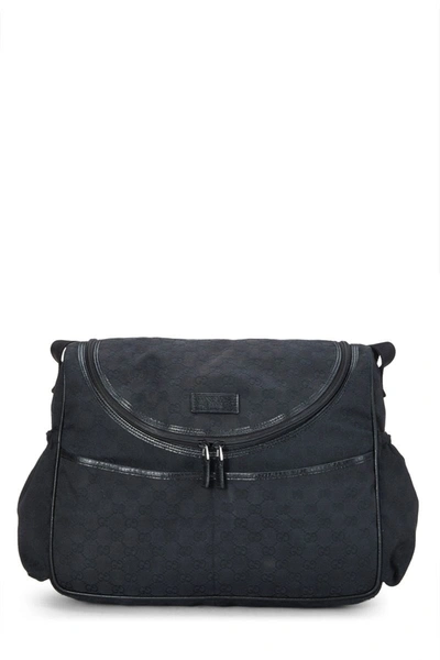 Pre-owned Gucci Black Original Gg Canvas Diaper Bag