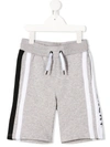 Givenchy Kids' Logo Tape Pane Track Shorts In Grey