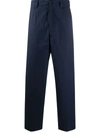 Acne Studios Tapered Fit Cotton Chinos Dark Blue