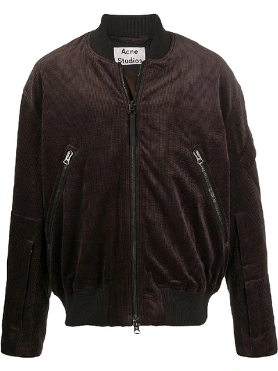 Acne Studios Corduroy Bomber Jacket Coffee Brown