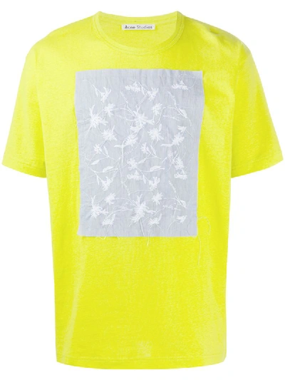 Acne Studios Embroidered Flower-patch T-shirt Sharp Yellow