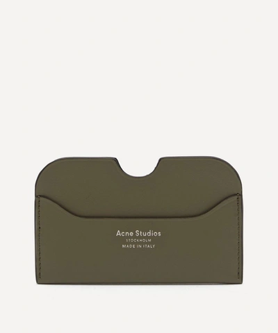 Acne Studios Leather Card Holder In Green
