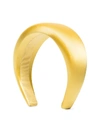 Prada Logo-appliqued Satin Headband In Yellow