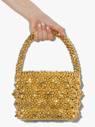 Shrimps Gold Shelly Beaded Tote Bag