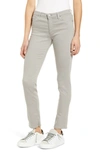 Ag Prima Sateen Mid-rise Crop Cigarette Pants In Florence Fog