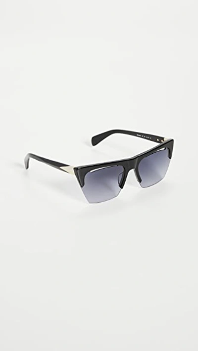 Rag & Bone Angled Shield Sunglasses In Black
