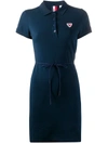 Rossignol Logo-patch Cotton Polo-dress In Blue