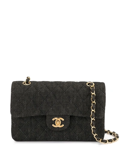 Pre-owned Chanel Double Flap Shoulder Bag In Black