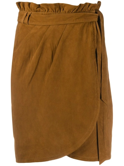 Ba&sh Suede Skirt In Brown