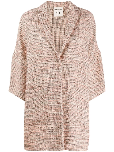 Semicouture Single-breasted Oversized Coat In Rosa