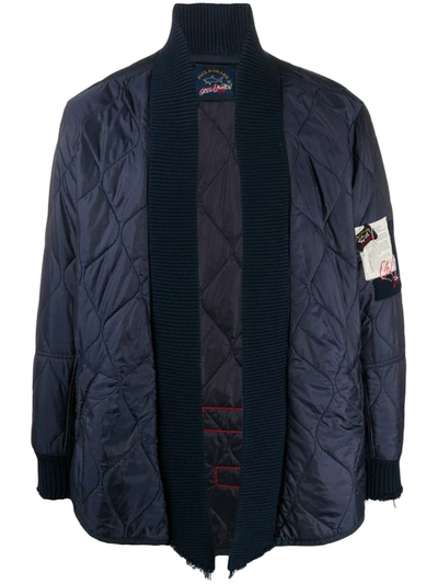 Paul & Shark Quilted Bomber Jacket In Blue