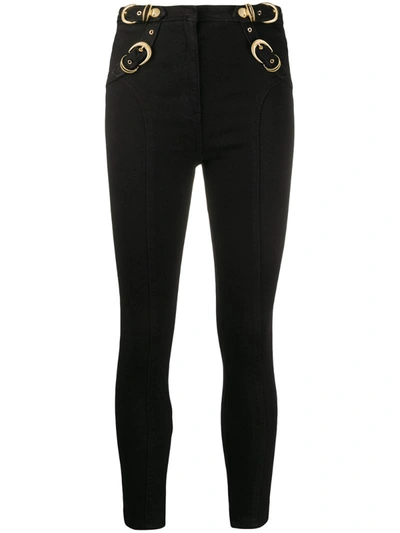 Versace Jeans Couture Women's Buckle Detail Skinny Jeans In Nero