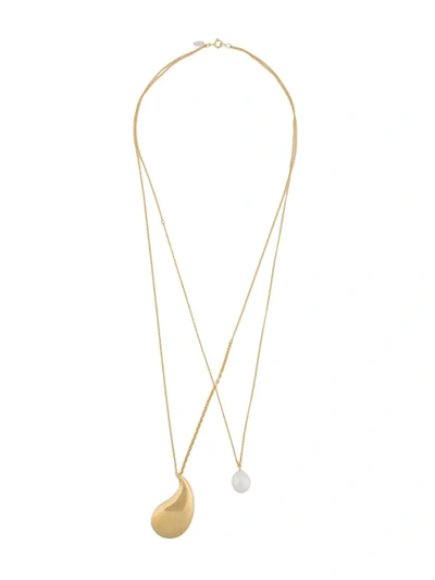 Wouters & Hendrix Reves De Reves Abstract Pearl Necklace In Gold