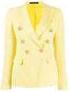 Tagliatore Alicya Double Breasted Blazer In Yellow