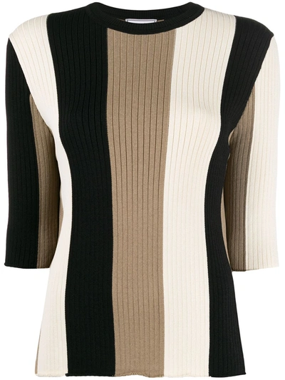 Ami Alexandre Mattiussi Striped Knitted Jumper In Neutrals