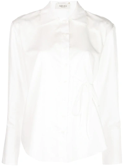 Arias Side Tie Shirt In White