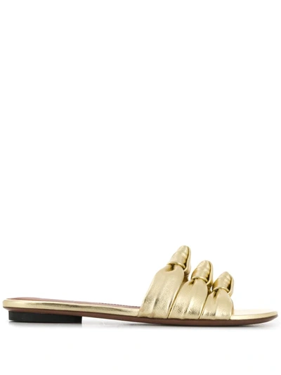 L'autre Chose Knot Strap Slides In Gold