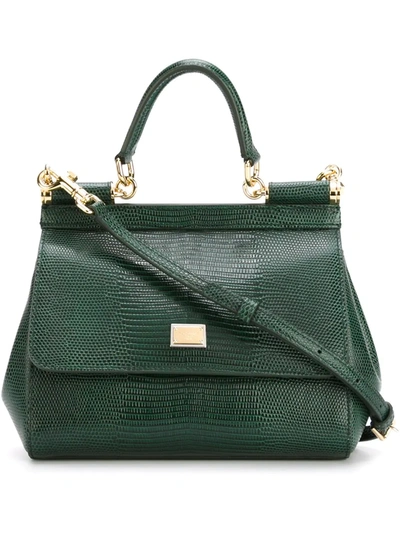 Dolce & Gabbana Small Sicily Shoulder Bag In Green