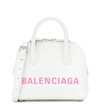 Balenciaga Women's Small Ville Leather Top Handle Bag In White