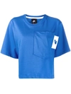 Nike Short-sleeve Cropped T-shirt In Blue