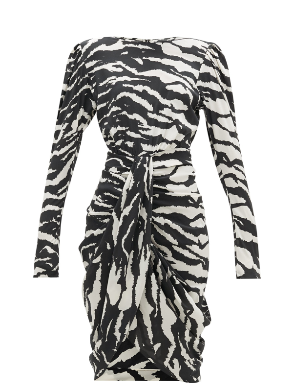 black and white tiger print dress