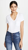 Madewell Whisper Cotton V Neck Pocket Tee Optic White S