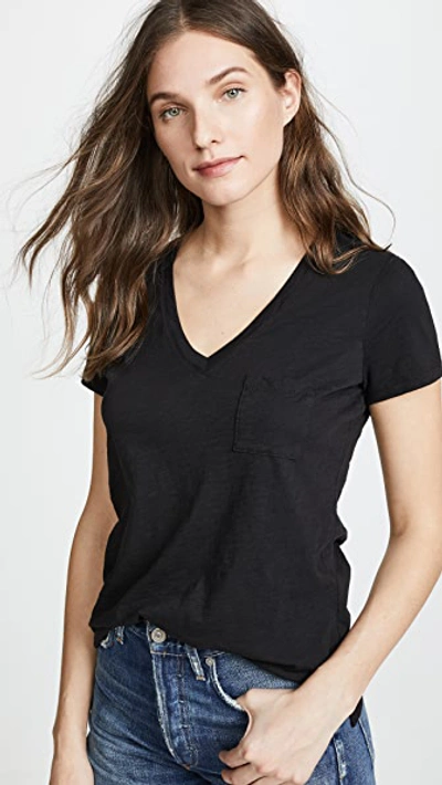 Madewell Whisper Cotton V-neck Tee - Xs - Also In: S, Xl In Black
