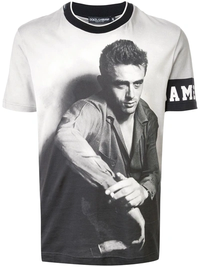 Dolce & Gabbana Cotton T-shirt With James Dean Print In Black