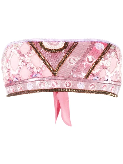 Emilio Pucci Sequin Embellished Crop Top In Pink