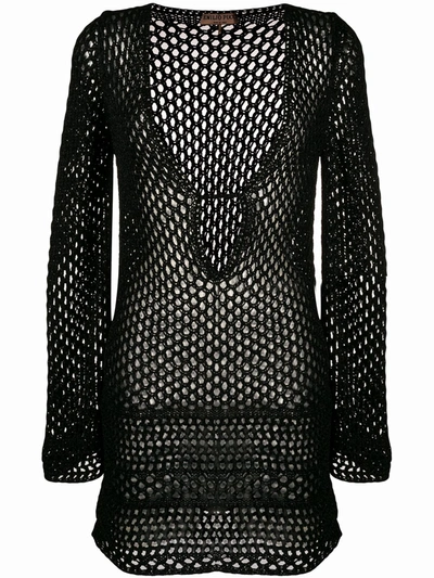 Emilio Pucci Open Stitch Knitted Top In Black