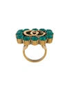 Gucci Double G Crystal-embellished Ring In Gold