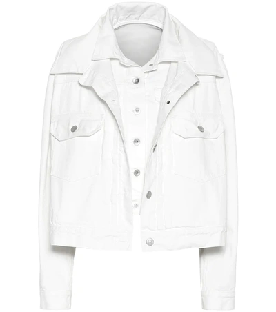 Sacai Layered Denim Jacket In White