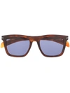 David Beckham Eyewear Rectangular Frame Sunglasses In Brown