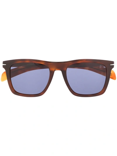 David Beckham Eyewear Rectangular Frame Sunglasses In Brown